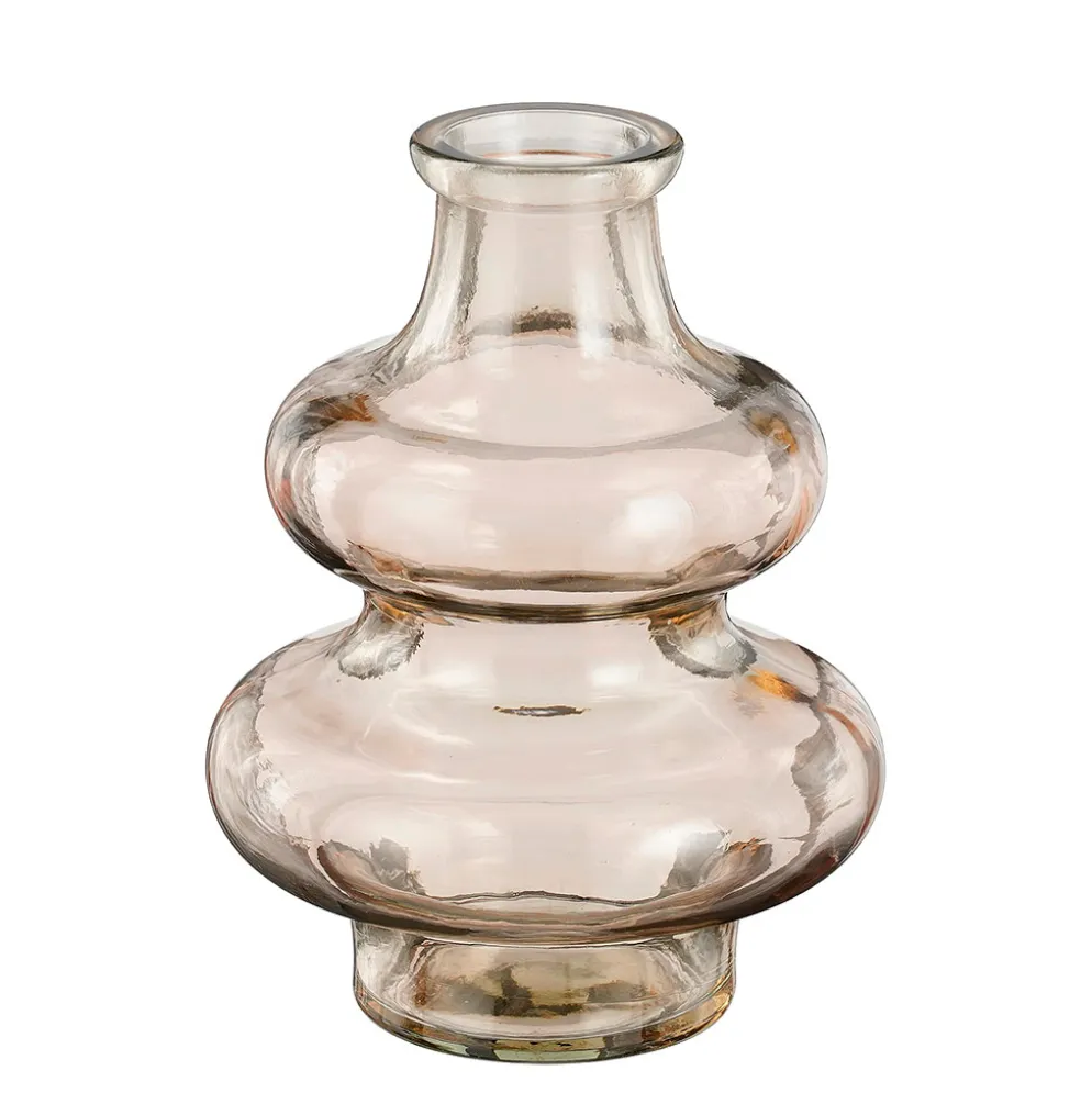 Vase en verre recyclé rose clair h16cm - Sira