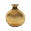 Vase en verre recyclé sablé doré d16cm - Gali