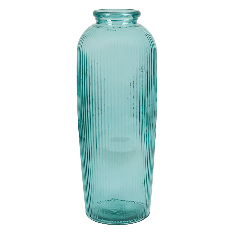 Vase en verre recyclé turquoise h72cm - Aheli