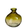 Vase en verre recyclé vert h18cm - Organic