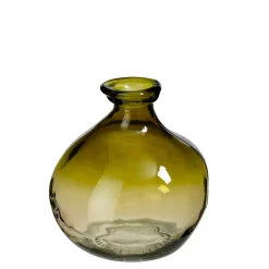 Vase en verre recyclé vert h18cm - Organic