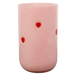 Vase en verre rose et rouge h21cm - Douce amour