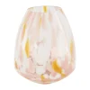 Vase en verre rose h20cm