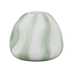 Vase en verre sauge et blanc h17cm - Allen