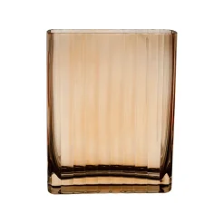 Vase en verre strié ambre h20cm - Aurore