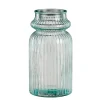 Vase en verre strié transparent h28cm - Rosa
