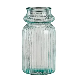 Vase en verre strié transparent h28cm - Rosa
