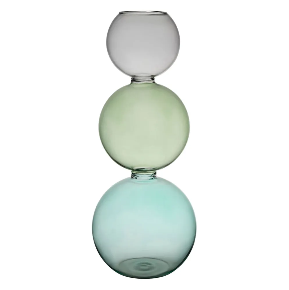 Vase en verre turquoise et vert h30cm - Cyrius