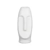 Vase Face Blanc 6X5.5Xh13.5Cm Gres