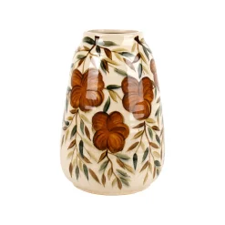 Vase fleur en grès vert et brun h25cm - Fleurice