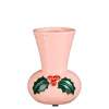 Vase houx en céramique rose h14cm