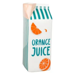 Vase jus d'orange en dolomite rose et turquoise h25cm - Brique