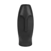 Vase mate face noir h24cm en gres
