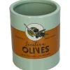 Vase olives en faïence multicolore 11x11x13.3cm