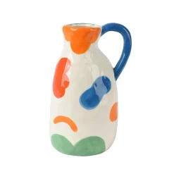 Vase pichet en dolomite multicolore h24cm