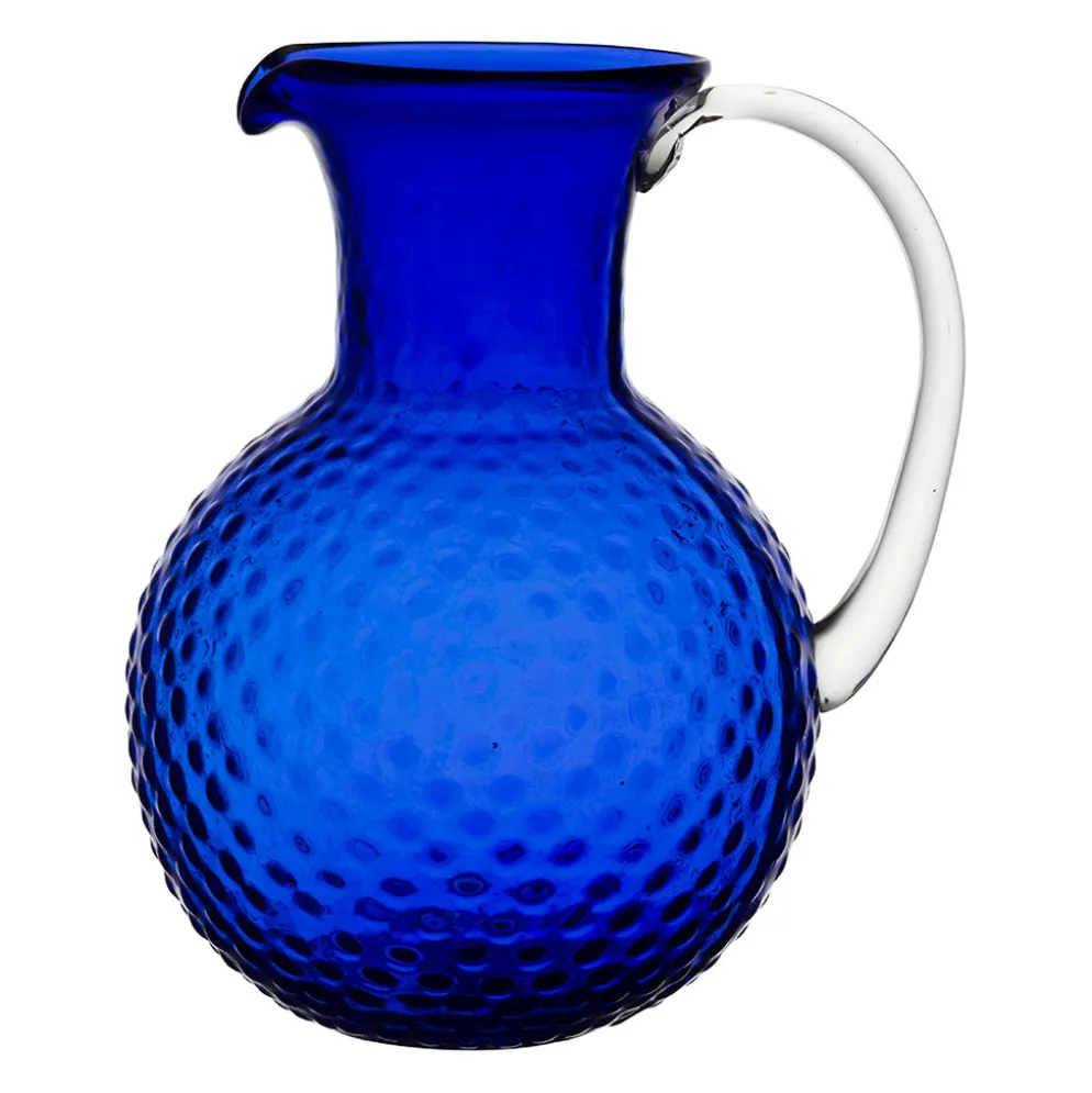 Vase pichet en verre indigo h29cm - Bord de mer
