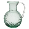 Vase pichet en verre vert d'eau h29cm - Bord de mer