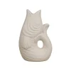 Vase poisson en grès blanc mat h20cm - Mer