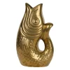Vase poisson en grès doré h40cm - Mer