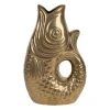 Vase poisson en grès doré h30.5 cm - Mer