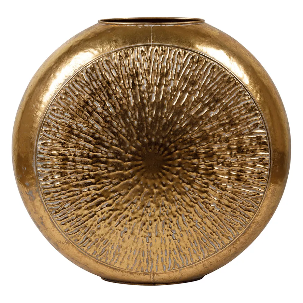 Vase rond en fer doré h57cm - Hamada