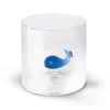 Verre à eau baleine bleue en verre borosilicate 25cl
