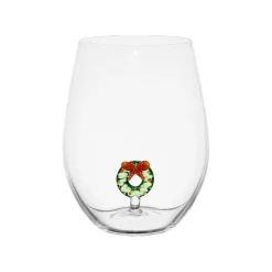 Verre à eau couronne de noël en verre borosilicate 50cl