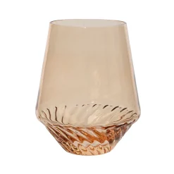 Verre à eau en verre torsadé ambre d10cm