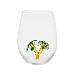 Verre à eau palmier en verre borosilicate ambre et vert 50cl