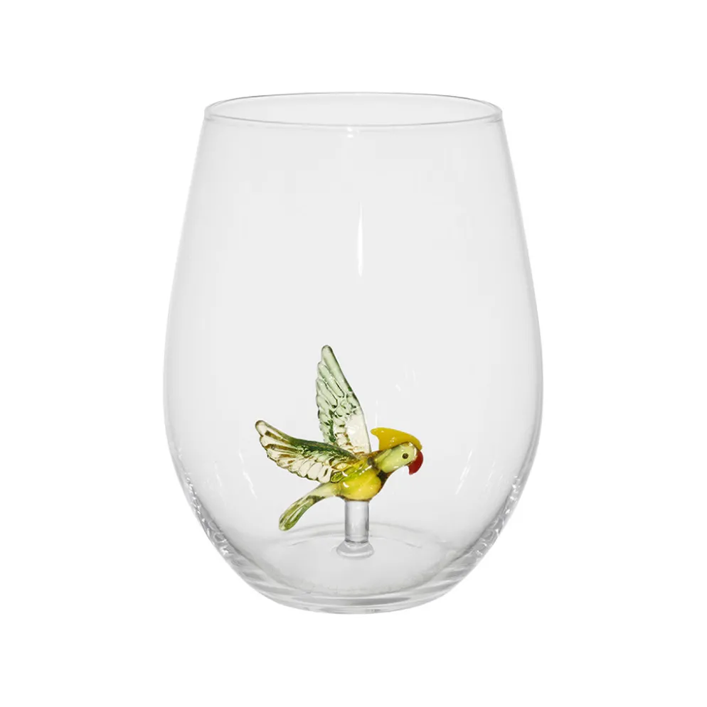 Verre à eau perroquet en verre borosilicate 50cl