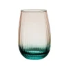 Verre à eau strié rose et sauge 35cl - Adria
