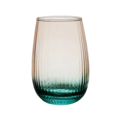 Verre à eau strié rose et sauge 35cl - Adria