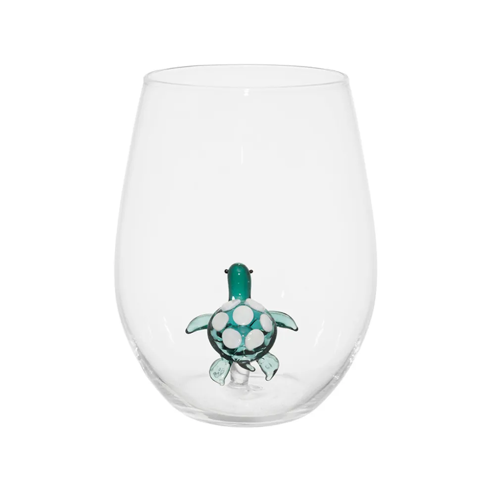 Verre à eau tortue en verre borosilicate émeraude 50cl