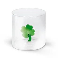 Verre à eau trèfle vert en verre borosilicate 25cl
