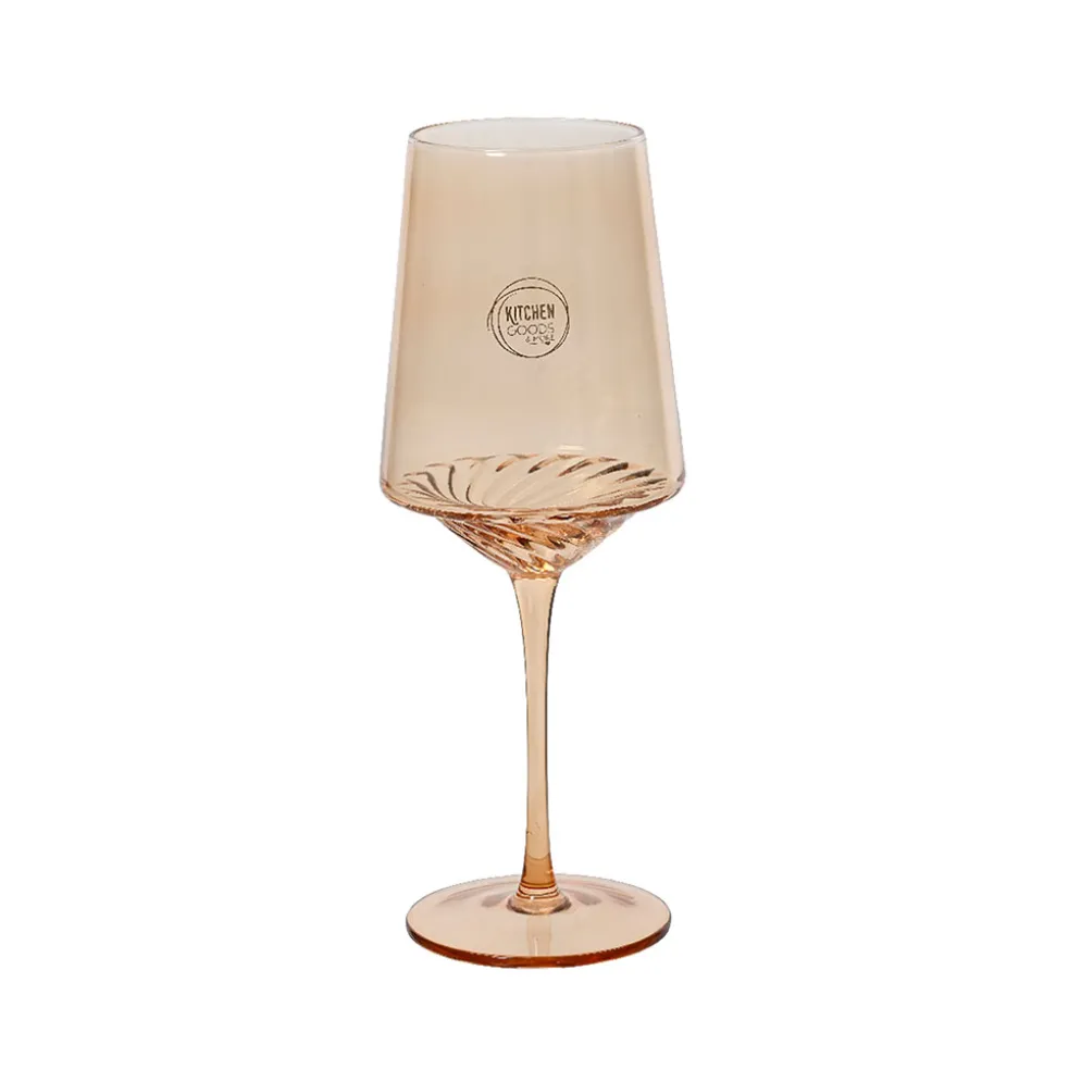 Verre à pied en verre ambre d9cm