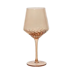 Verre à pied en verre torsadé ambre d10cm