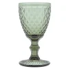 Verre à pied en verre vert 20cl - Diamond