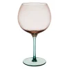 Verre à pied strié rose et sauge 60cl - Adrua