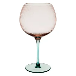 Verre à pied strié rose et sauge 60cl - Adrua