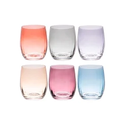 Verres à eau x6 en cristallin multicolore 30cl - Lumen