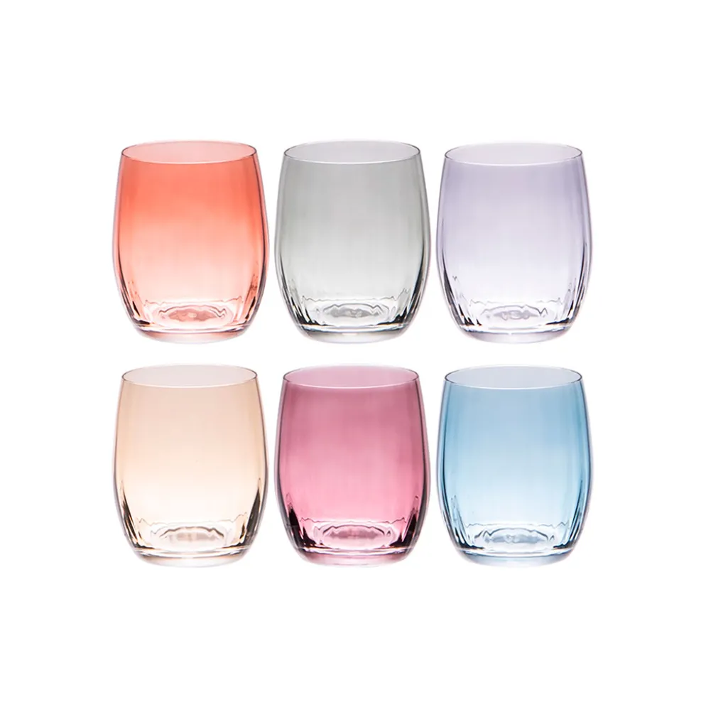 Verres à eau x6 en cristallin multicolore 30cl - Lumen