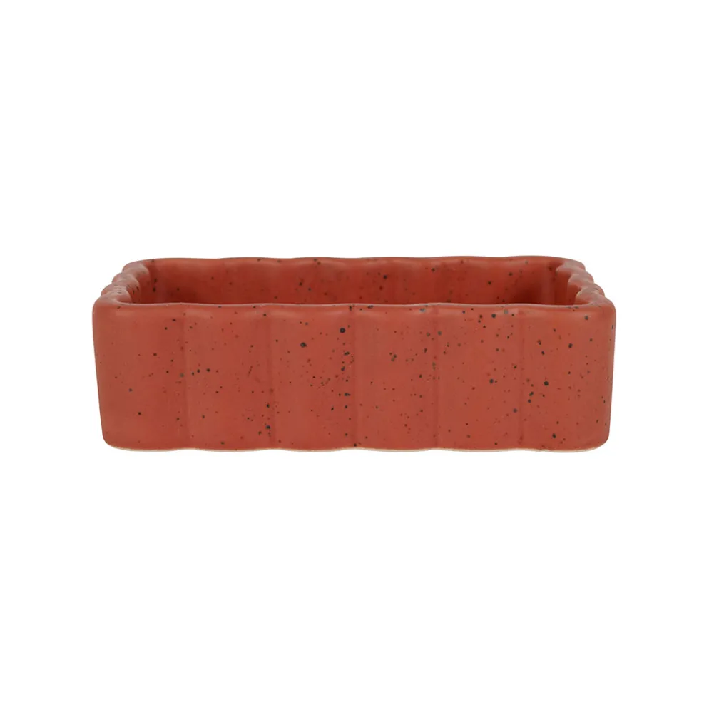 Vide poche en grès moucheté terracotta 14x10cm - Aurore