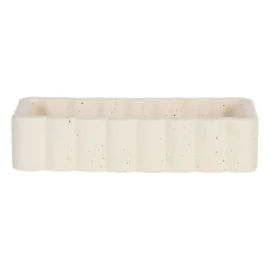 Vide poche rectangle en grès beige 18x10cm - Aurore